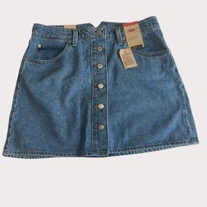 Levi's Women's Notch A-line Button Front Denim Mini Skirt